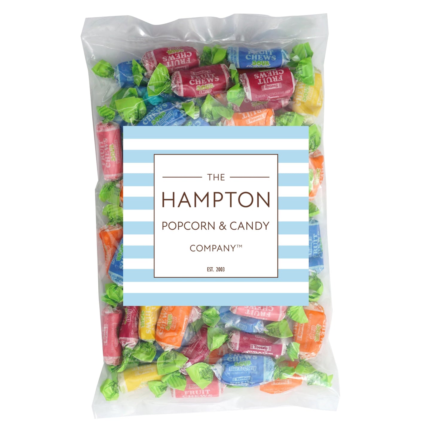 The Hampton Popcorn Company Sour Tootsie Fruit Chews, Mini Chewy Candy, 1lb Bulk Bag, Individually Wrapped, Approx. 70 Pieces
