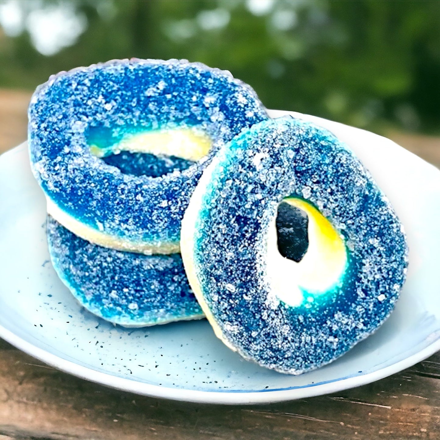 Premium Blue Raspberry Rings -1.5 Lbs Delicious Blue Raspberry Flavor Soft Sweet Gummy Rings In Resealable Bag, Perfect For Snac