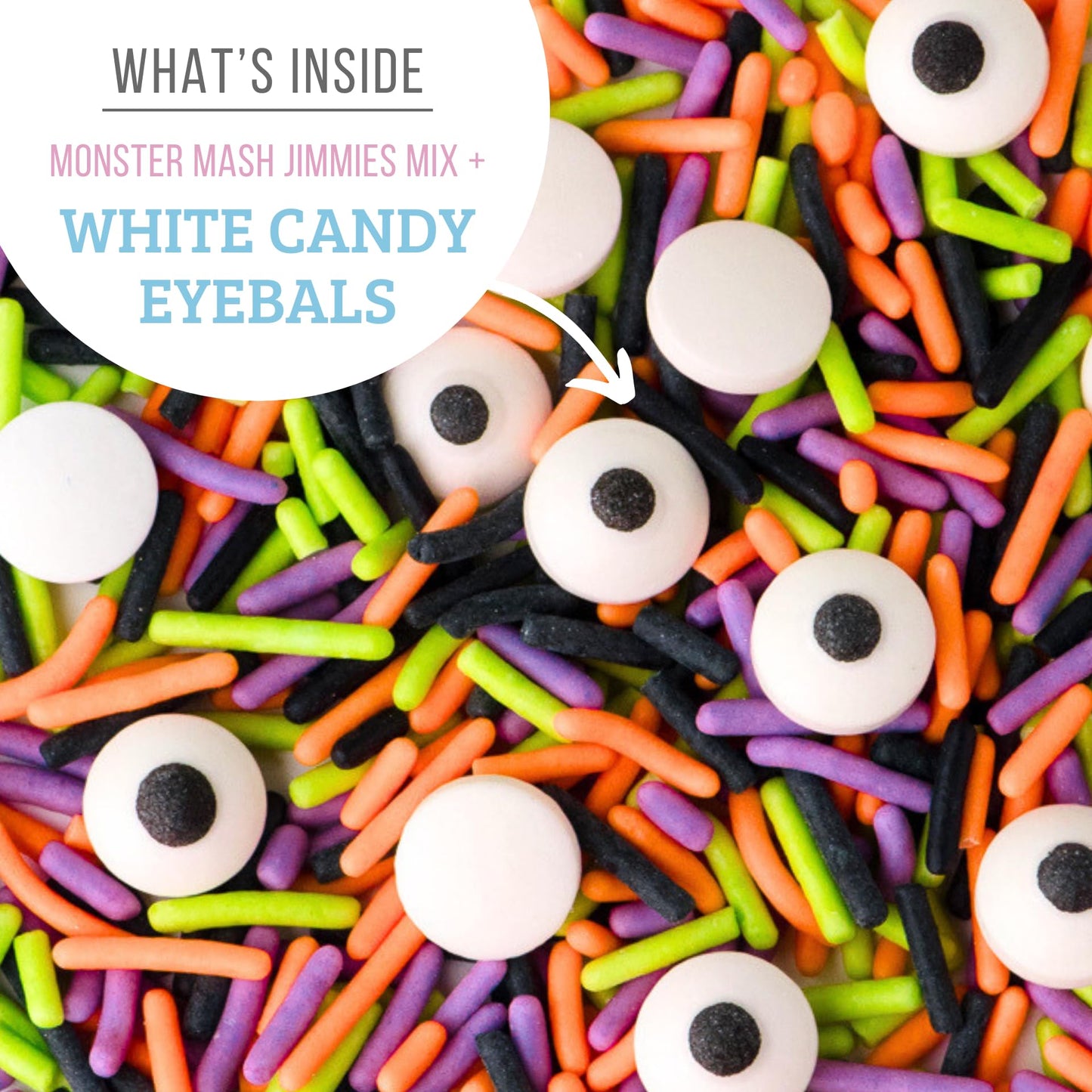 Sweets Indeed Halloween Sprinkles, 10 oz Edible Eyes Mix, Candy Eyeballs for Cake Decorations, Baking, Cupcakes - Monster Mash