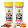 Flavor God 2 Bottles Buttery Cinnamon Roll Seasoning Topper Mix, Natural Healthy Blend, Bread, Pudding, Coffee Sprinkles, Oatmea