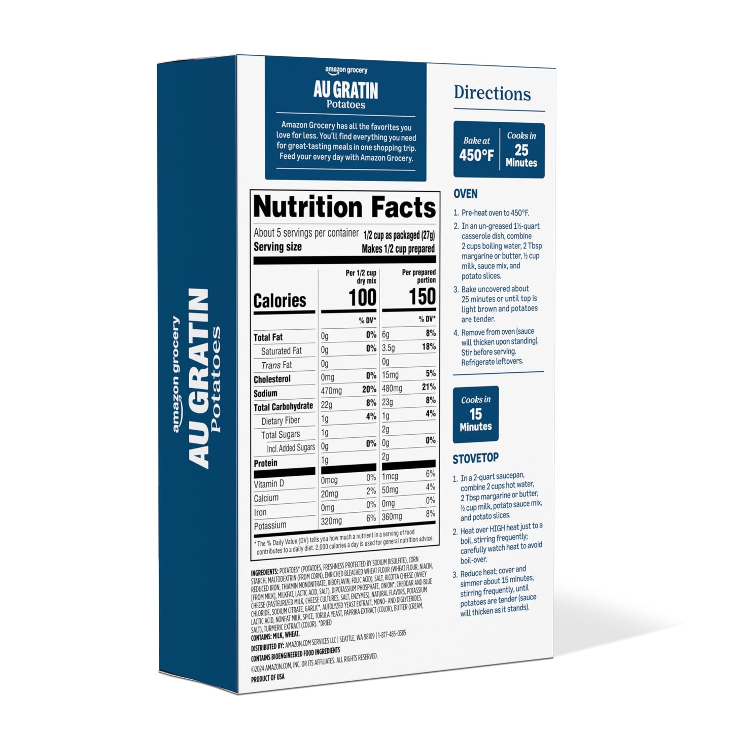 Large Online Retailer Grocery, Au Gratin Potatoes, 4.7 Oz (Previously Large Online Retailer Fresh, Packaging May Vary)