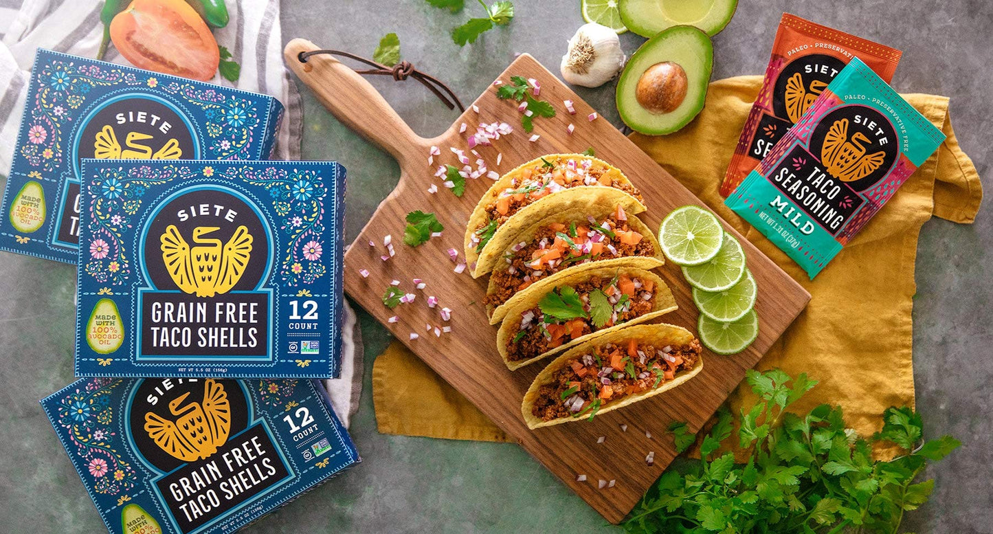 Siete Taco Seasoning Mix Pack | Whole 30 Approved | Paleo | Preservative Free | Gluten Free | Vegan | 3 Mild, 3 Spicy (Pack Of 6)