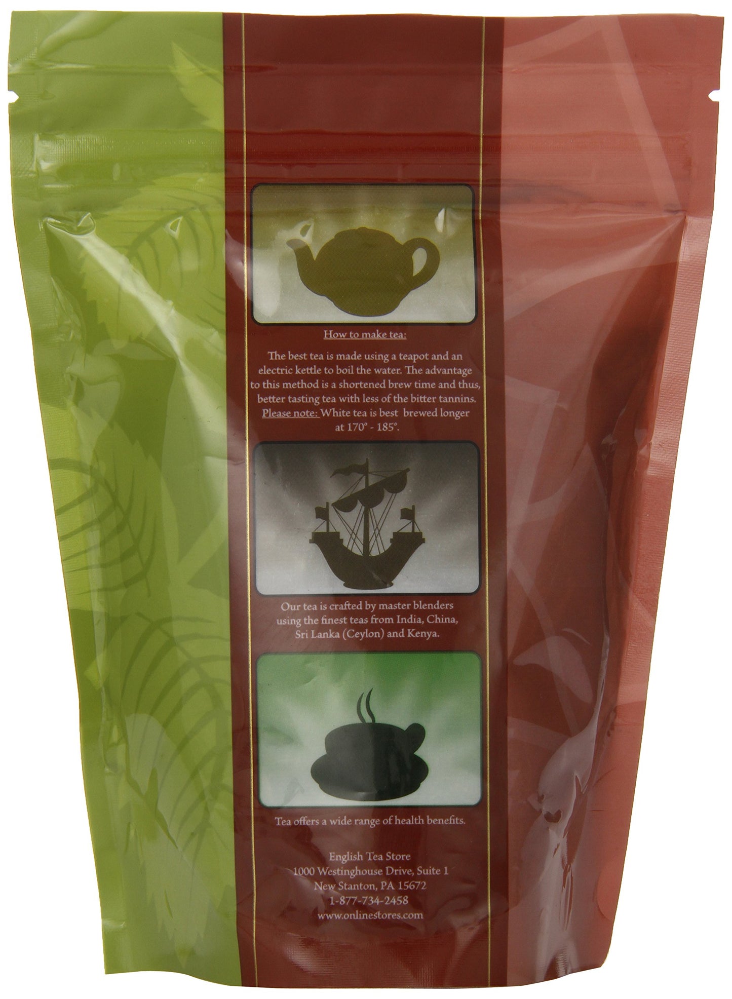 English Tea Store Loose Leaf Darjeeling White Tips Tea Pouches, 2 Ounce