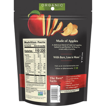 Bare Gluten Free Organic Apple Chips, Fuji and Red, 3.3 Ounce