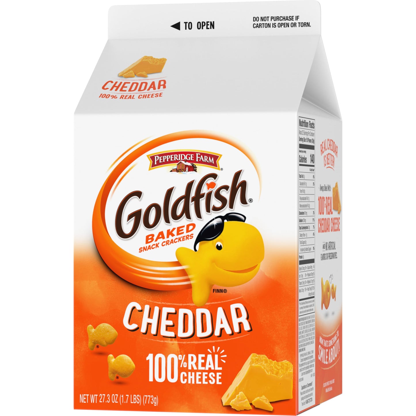 Goldfish Cheddar Cheese Crackers, 27.3 Oz Carton (Pack of 4)