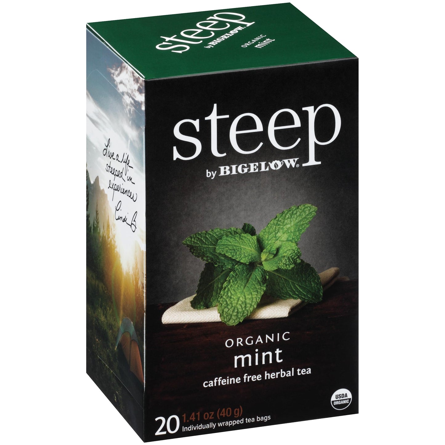 Bigelow Tea Organic Mint Herbal Tea, Caffeine Free, 20 Count (Pack of 6), 120 Total Tea Bags