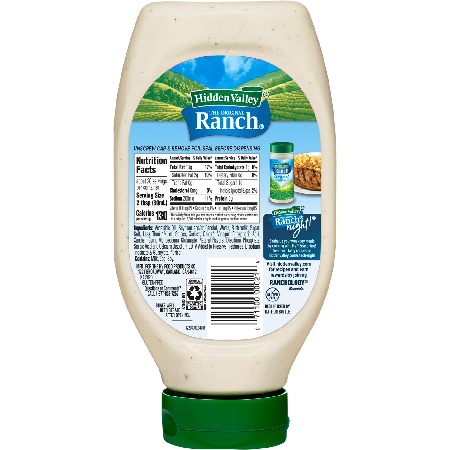 Hidden Valley Easy Squeeze Original Ranch Salad Dressing & Topping, Gluten Free, Keto-Friendly - 20 Ounce Bottle, 6 Pack (Packag