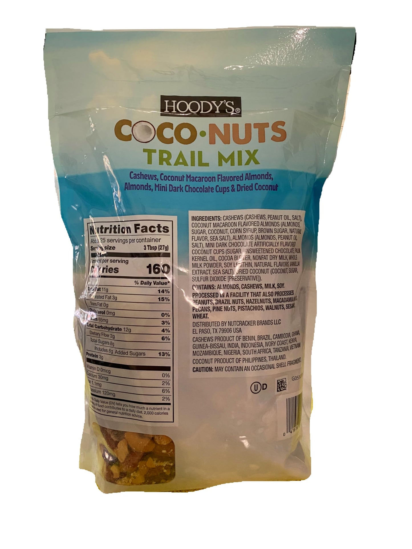 Hoodys Trail Mix with Coconut, Cashews, Almonds, Dark Chocolate - 24 oz Bag