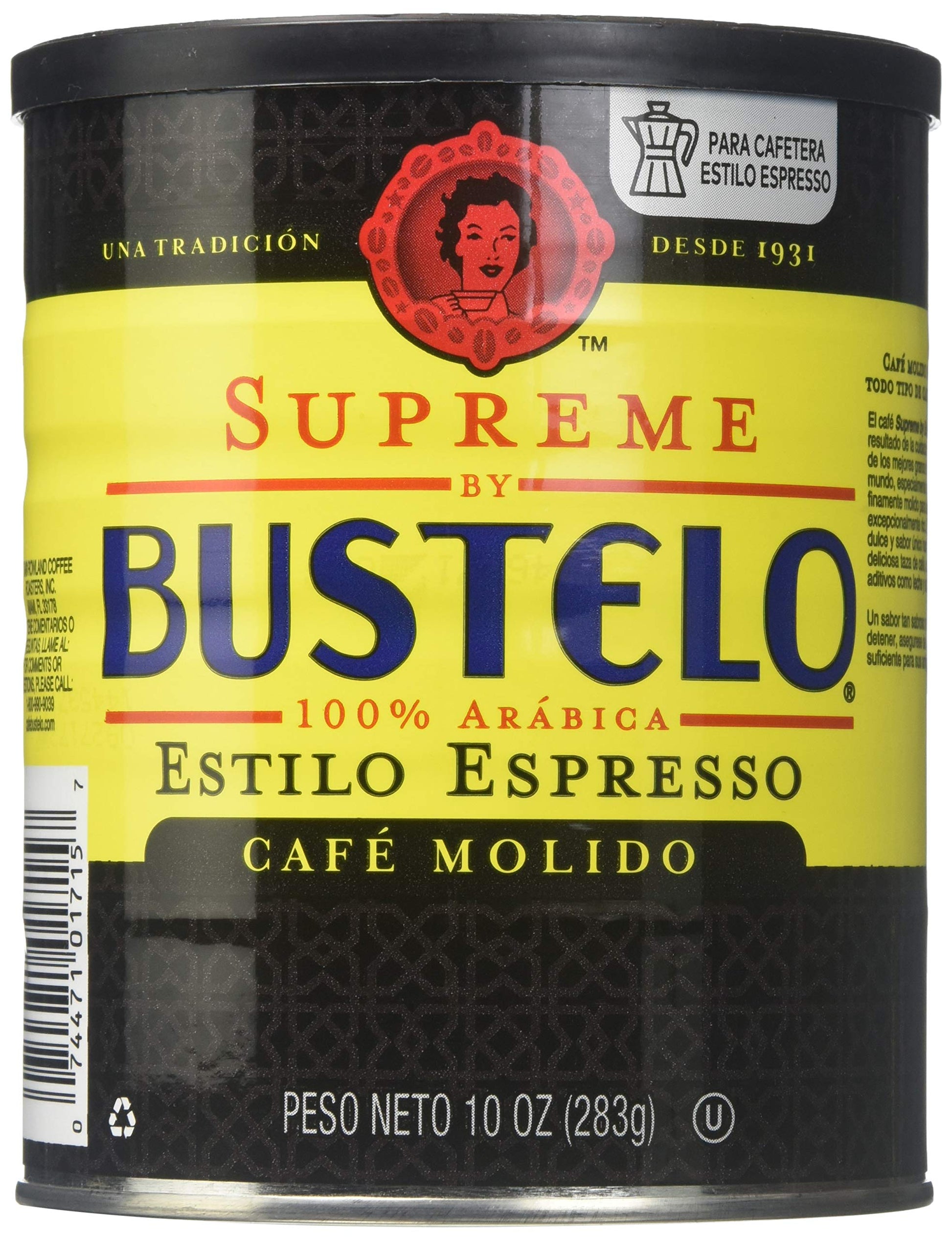 Supreme by Bustelo Estilo Espresso Cafe Molido 10 oz (Pack of 2)