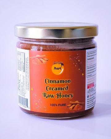 Pearl Honey Spreads - Organic Cinnamon Flavored Creamed Raw Honey - Chemical Free, Soy Free & 100% Naturally Flavored | 8.8 Oz J