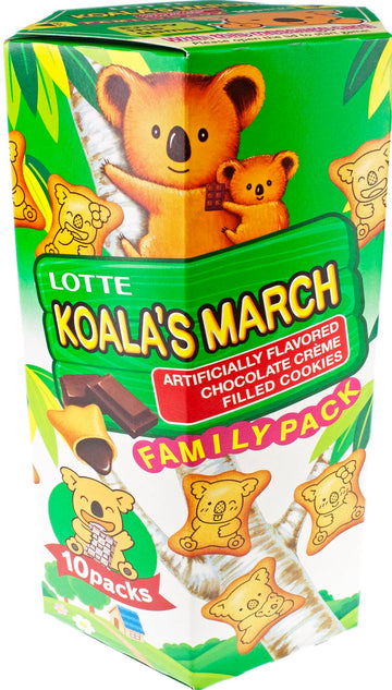 Lotte Koalas March Cookies with Chocolate Cream, Family Size, 6.89 oz, Large