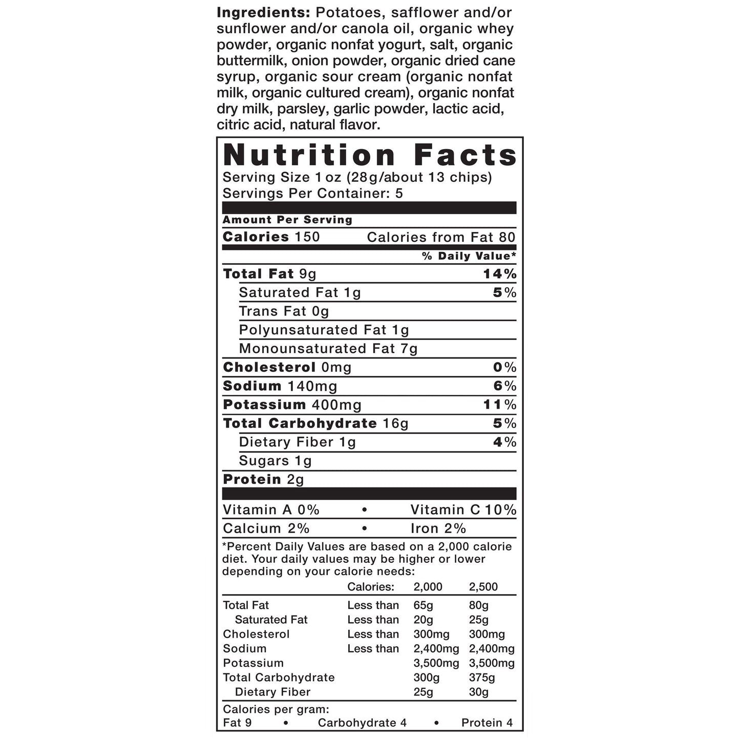 Kettle Brand Potato Chips, Sour Cream And Onion, 5 Ounce (Pack Of 15)
