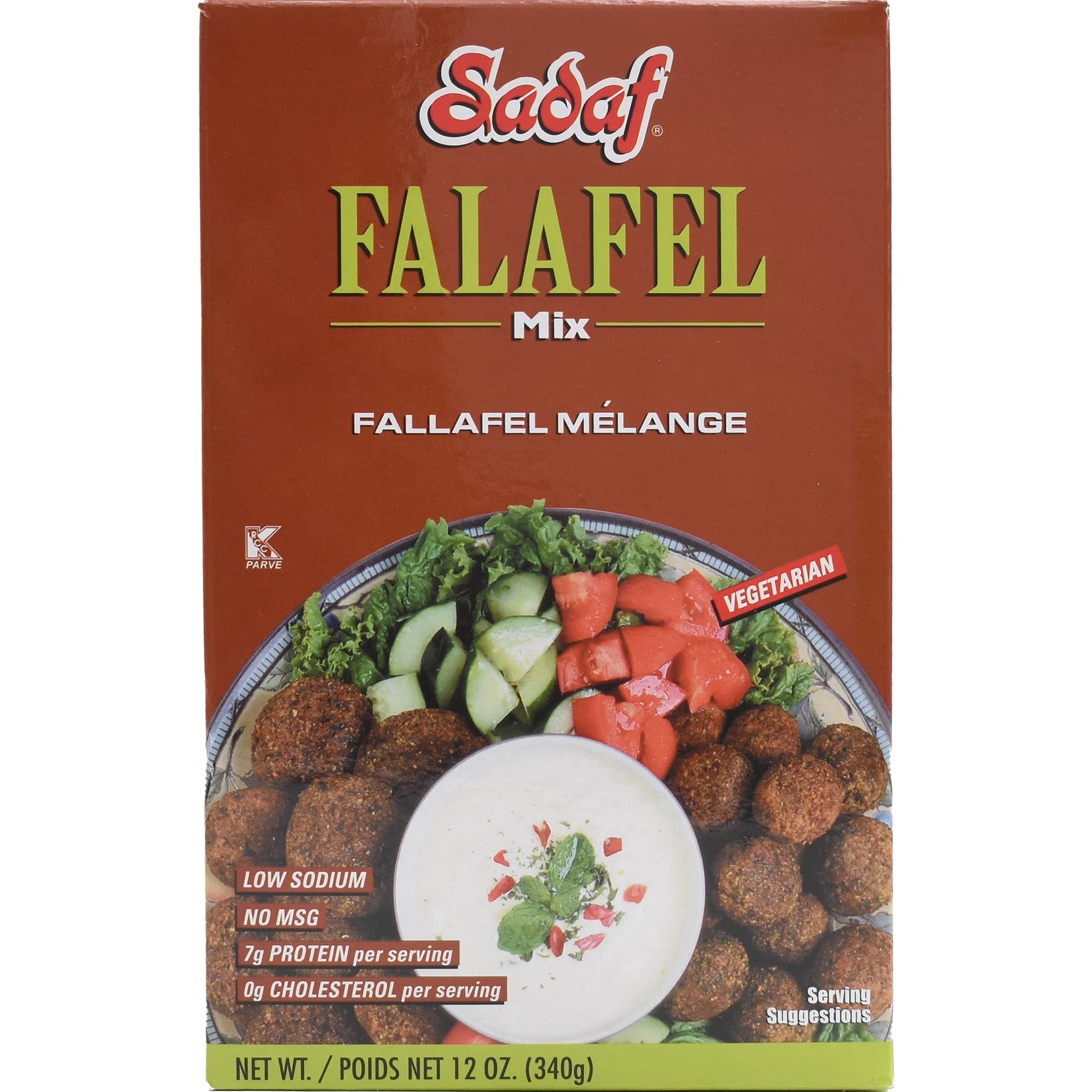Sadaf Falafel Mix - Vegetarian Mediterranean Dish - 12 Oz Box - No MSG - No Artificial Preservatives - Green