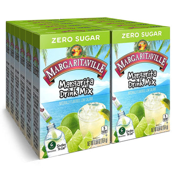 Margaritaville Singles To Go Water Drink Mix - Non-Alcoholic Margarita Flavor, 72 Total Servings, 6 Count (Pack of 12)