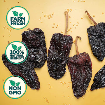 Rico Rico Dried Ancho Chile Peppers 8 Oz - Premium Ancho Chiles Secos For Authentic Mexican Recipes - Mild To Medium Heat, Resea