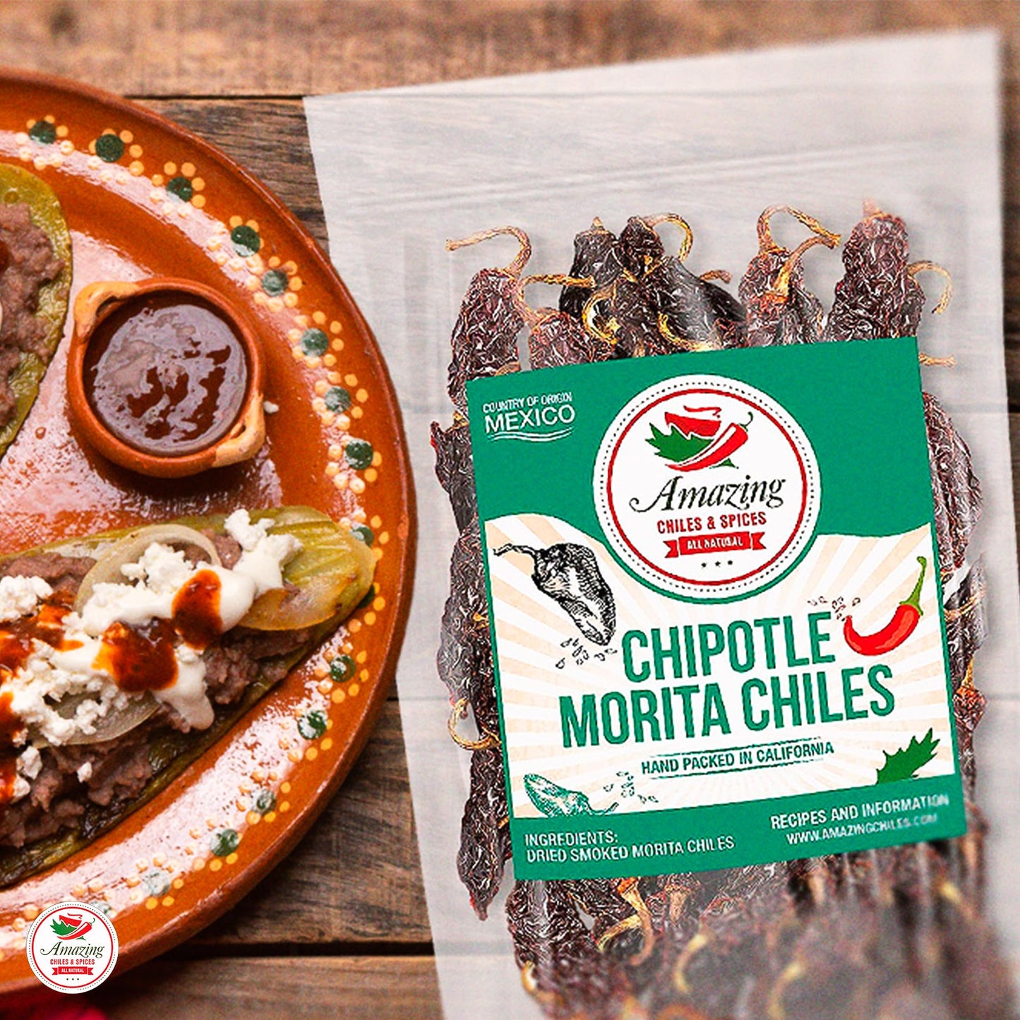 Dried Peppers 6 Pack Bundle - Ancho, Guajillo, Pasilla, Arbol, Chipotle, Cascabel (24oz Total). By Amazing Chiles & Spices