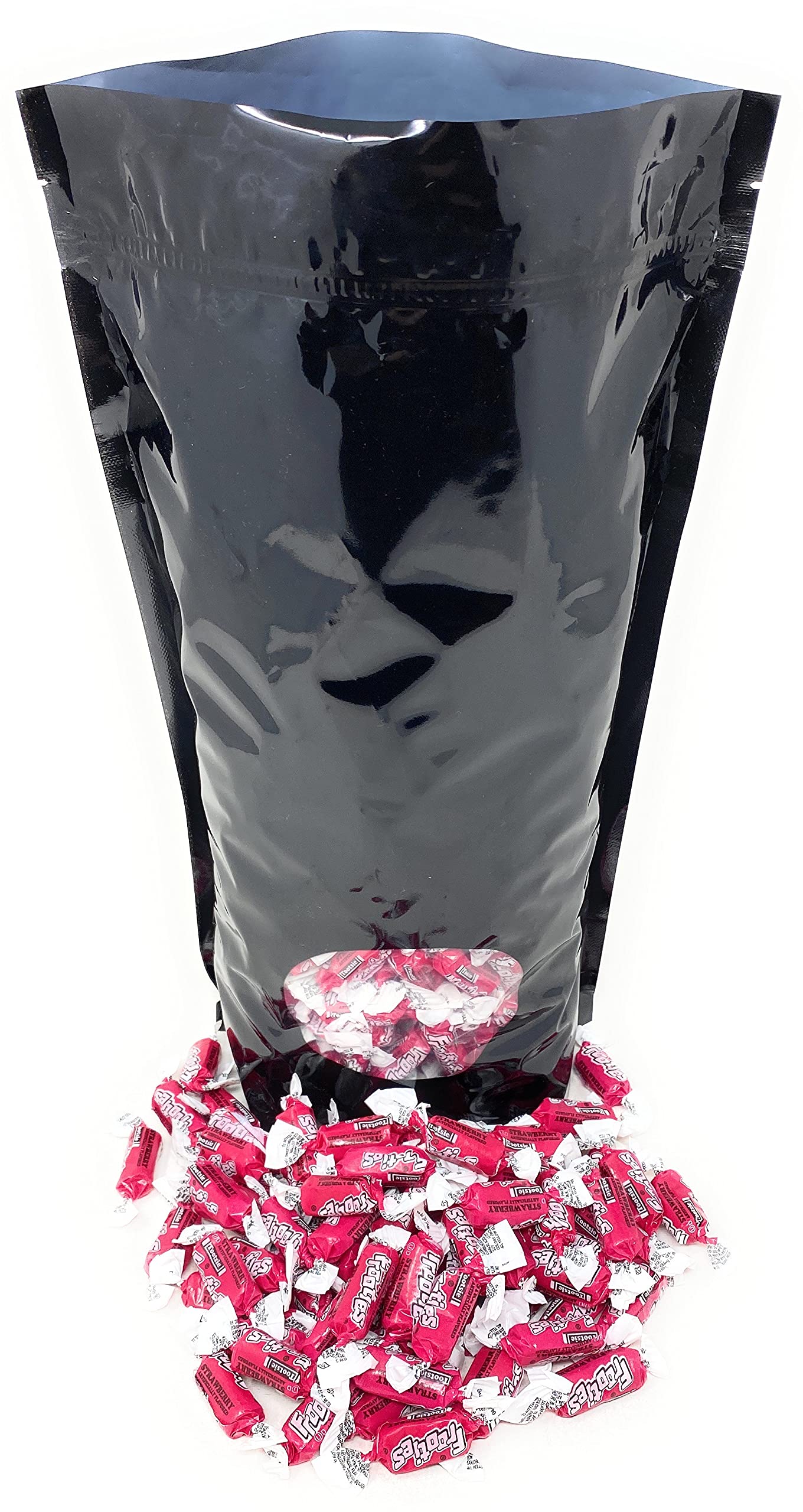 Bulk Strawberry Flavor Tootsie Roll Frooties Chewy American Taffies Candy Individually Wrapped In Resealable Assortit Bag 5 Lb 735+Pcs (80-Oz) - Made In Usa