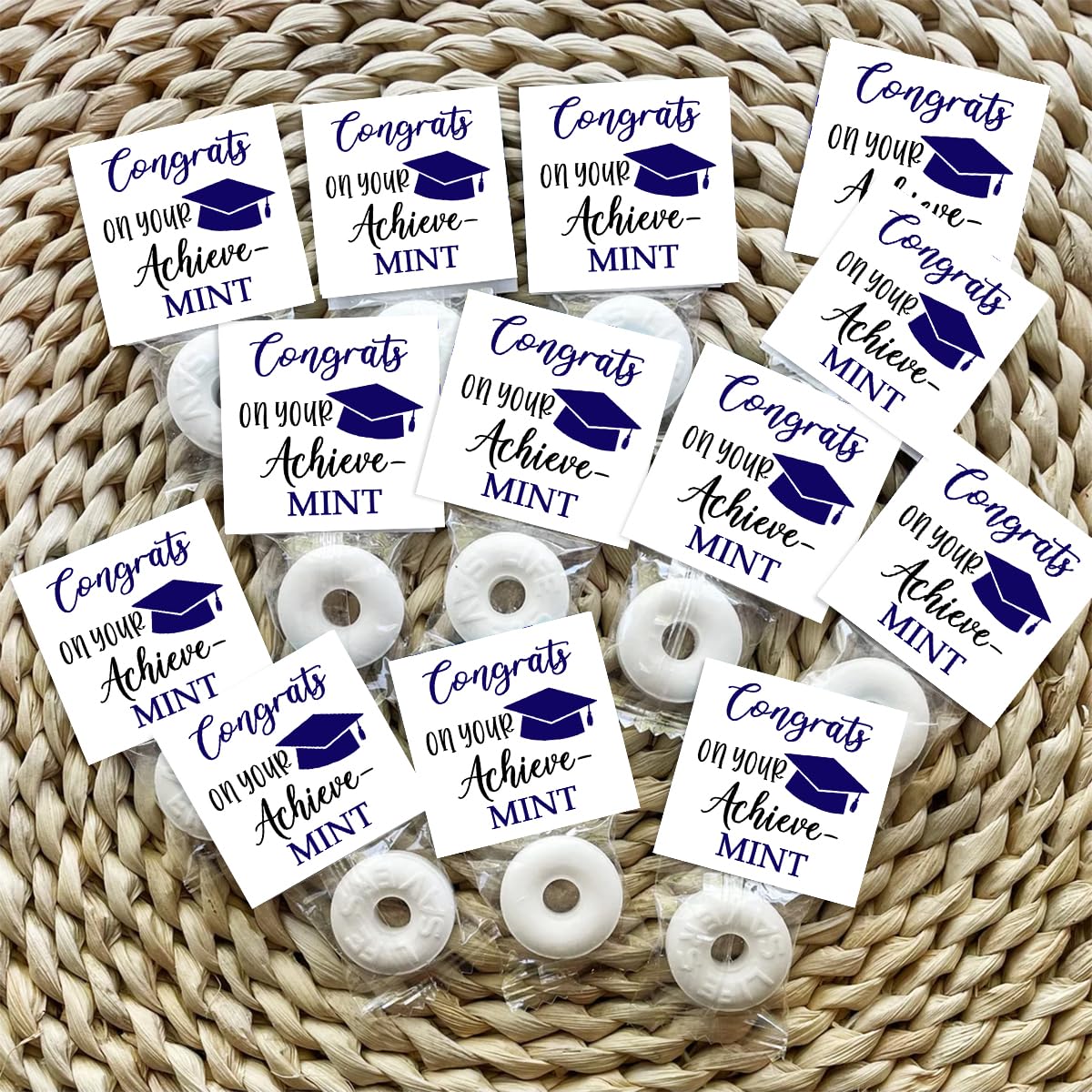 Graduation Mint Favors, Graduation Mint Party Decorations, Black Blue Gift Decor for Woman, Mint Toppers in Bulk for Graduation,