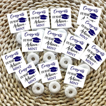 Graduation Mint Favors, Graduation Mint Party Decorations, Black Blue Gift Decor for Woman, Mint Toppers in Bulk for Graduation,