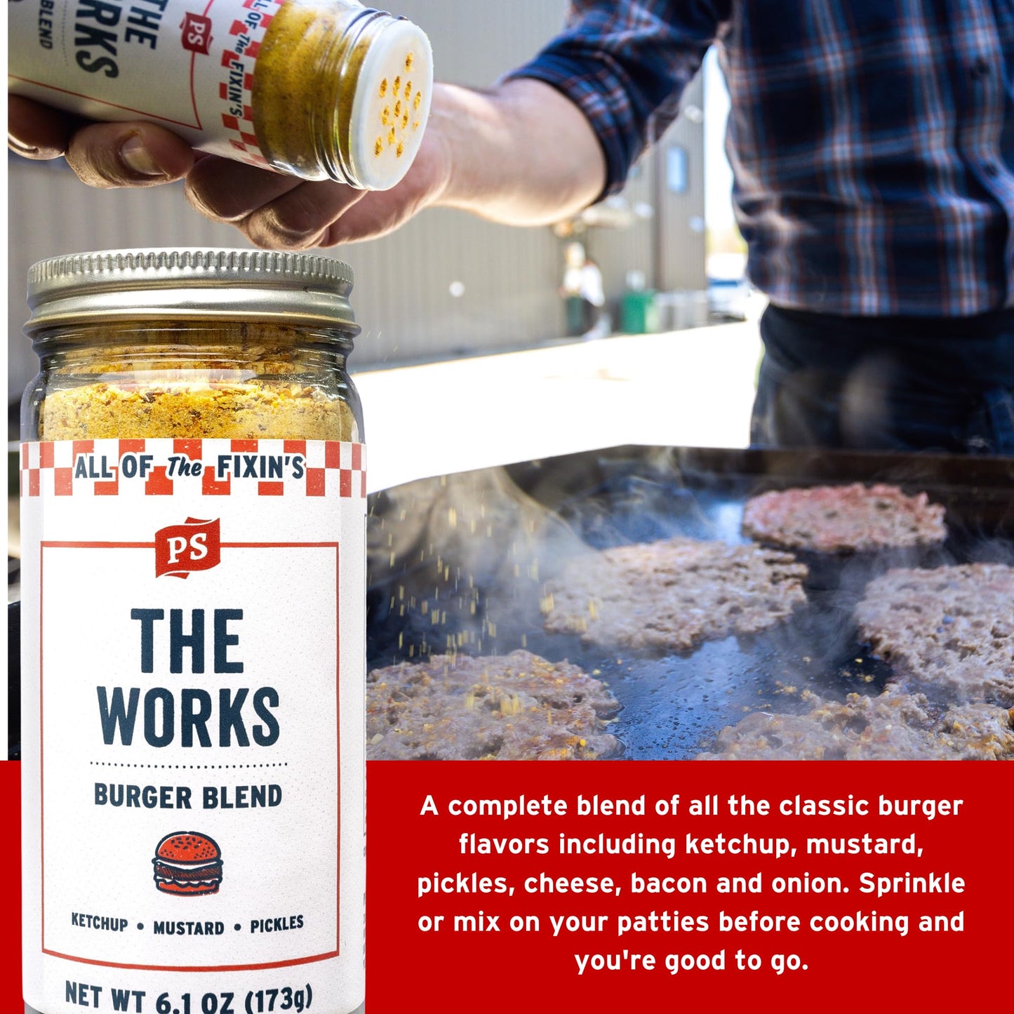 Ps Seasoning Burger Box - The Works, Backyard, Umami Butter, Bacon Bleu - Burger Seasoning And Bbq Rub - Smash Burger And Steak