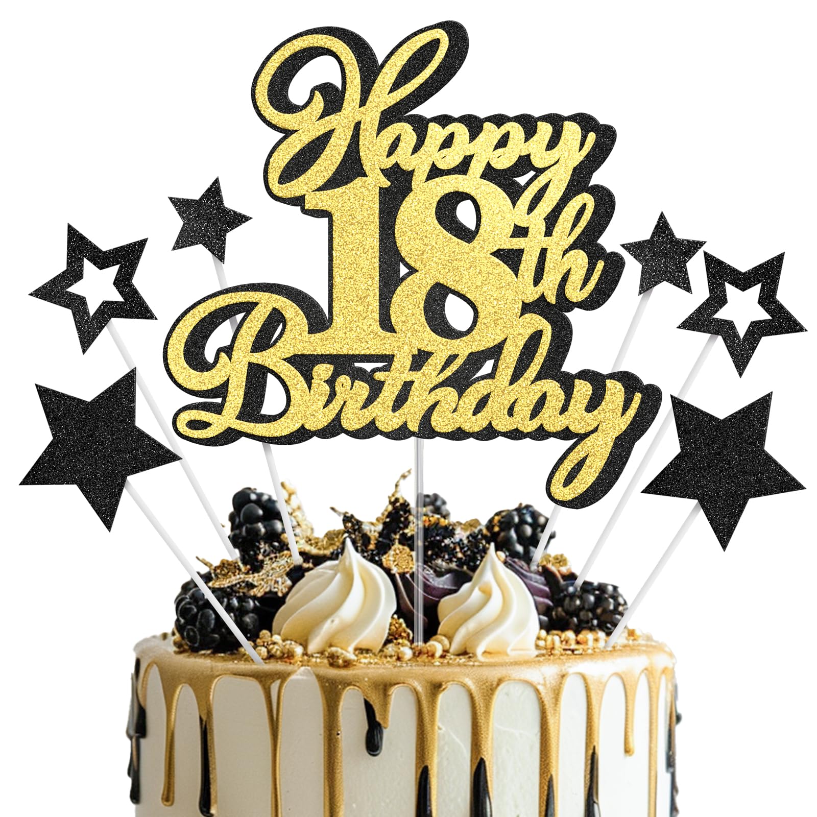 Happy 18th Birthday Cake Topper 18 Birthday Cake Decorations, Happy 18th Birthday Anniversary Party Cake Decorations for Boy Gir