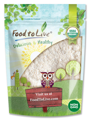 Food to Live Organic Oat Flour, 8 Ounces - Non-GMO, Fine, Stone Ground from Whole Grain Oat Berries, Kosher, Vegan, Bulk, Great 