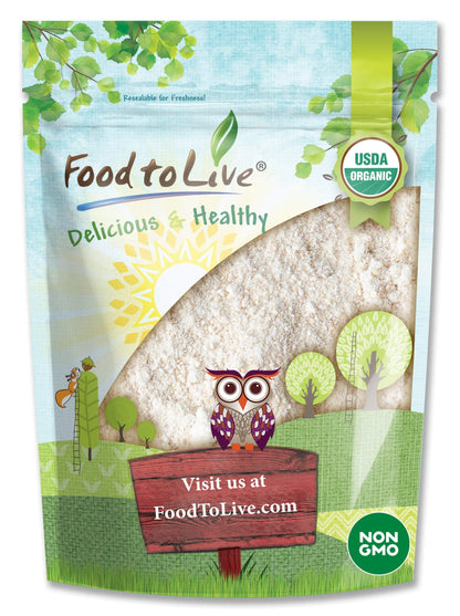 Food to Live Organic Oat Flour, 2 Pounds - Non-GMO, Fine, Stone Ground from Whole Grain Oat Berries, Kosher, Vegan, Bulk, Great 