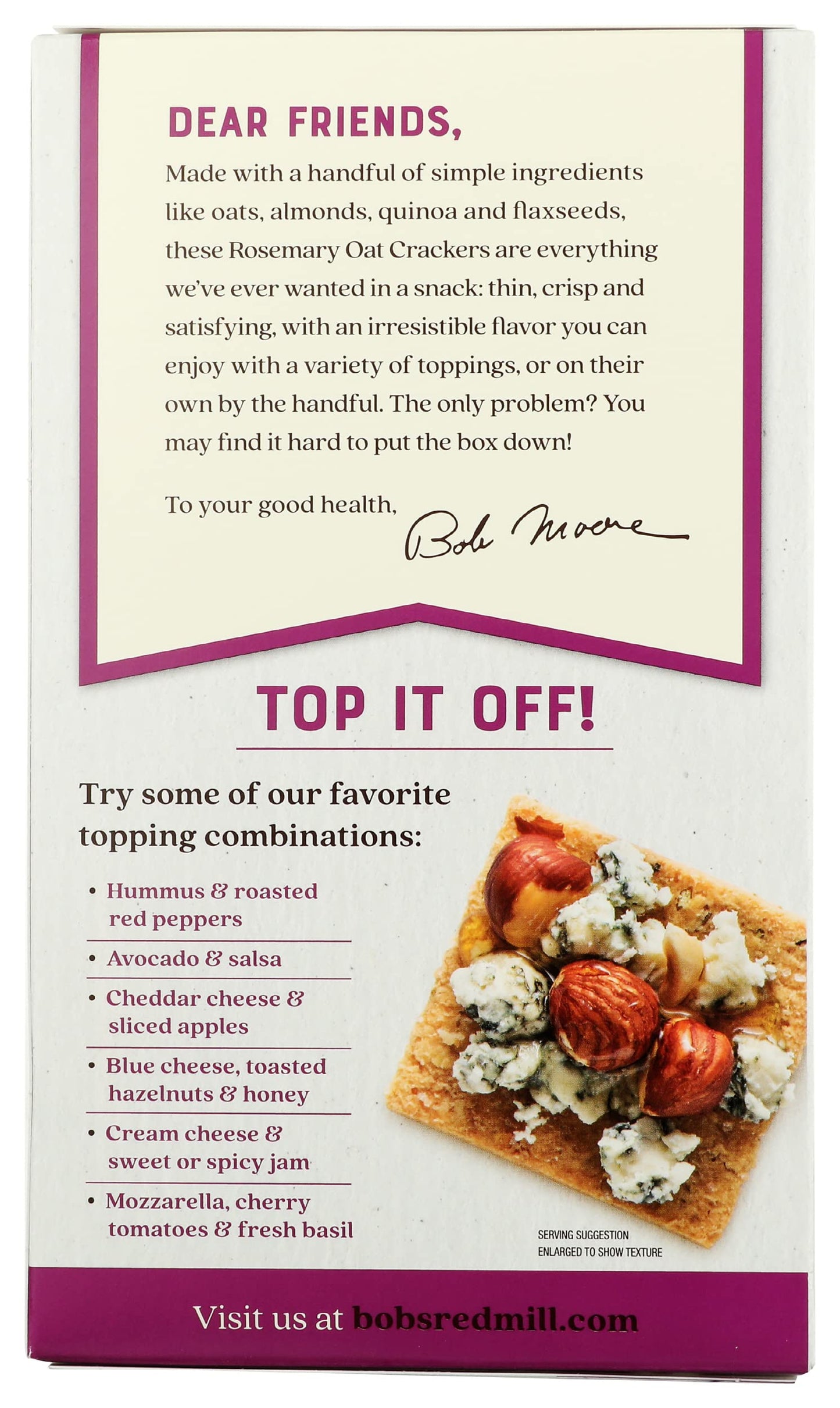 Bobs Red Mill Rosemary Thin & Crisp Oat Crackers, 4.25 Oz