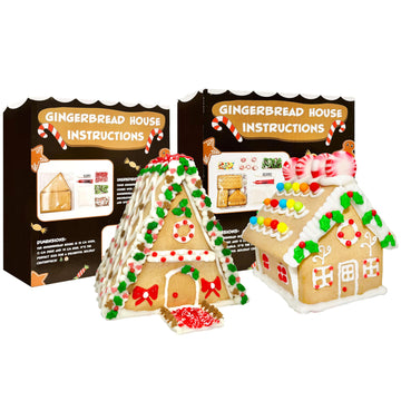 2 Pack Gingerbread Cookie House Kit - (1.1 Lbs and 1.6 Lbs) - Easy to Decorate - Includes Everything Needed to Assemble and Deco