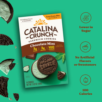 Catalina Crunch Protein Cookies, 4G Protein Per Serving | Low-Sugar Sandwich Cookies | Gluten Free, Vegan | Keto Dessert Snacks