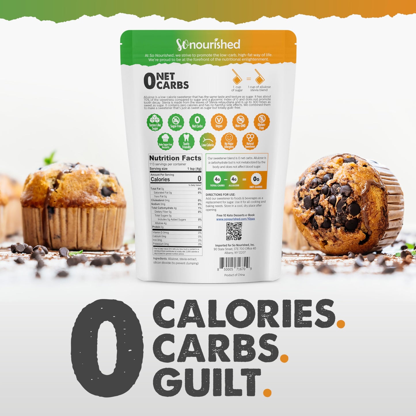 So Nourished Stevia With Allulose Sweetener Powdered - 1:1 Sugar Substitute, Keto - 0 Calorie, 0 Net Carb, Non-Gmo (3 Lb / 48 Oz)