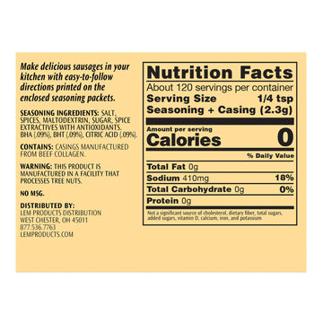LEM Backwoods Sweet Italian Sausage Seasoning Kit, Seasons Up to 20 Pounds, 9.5 Ounce Package, Model 9564