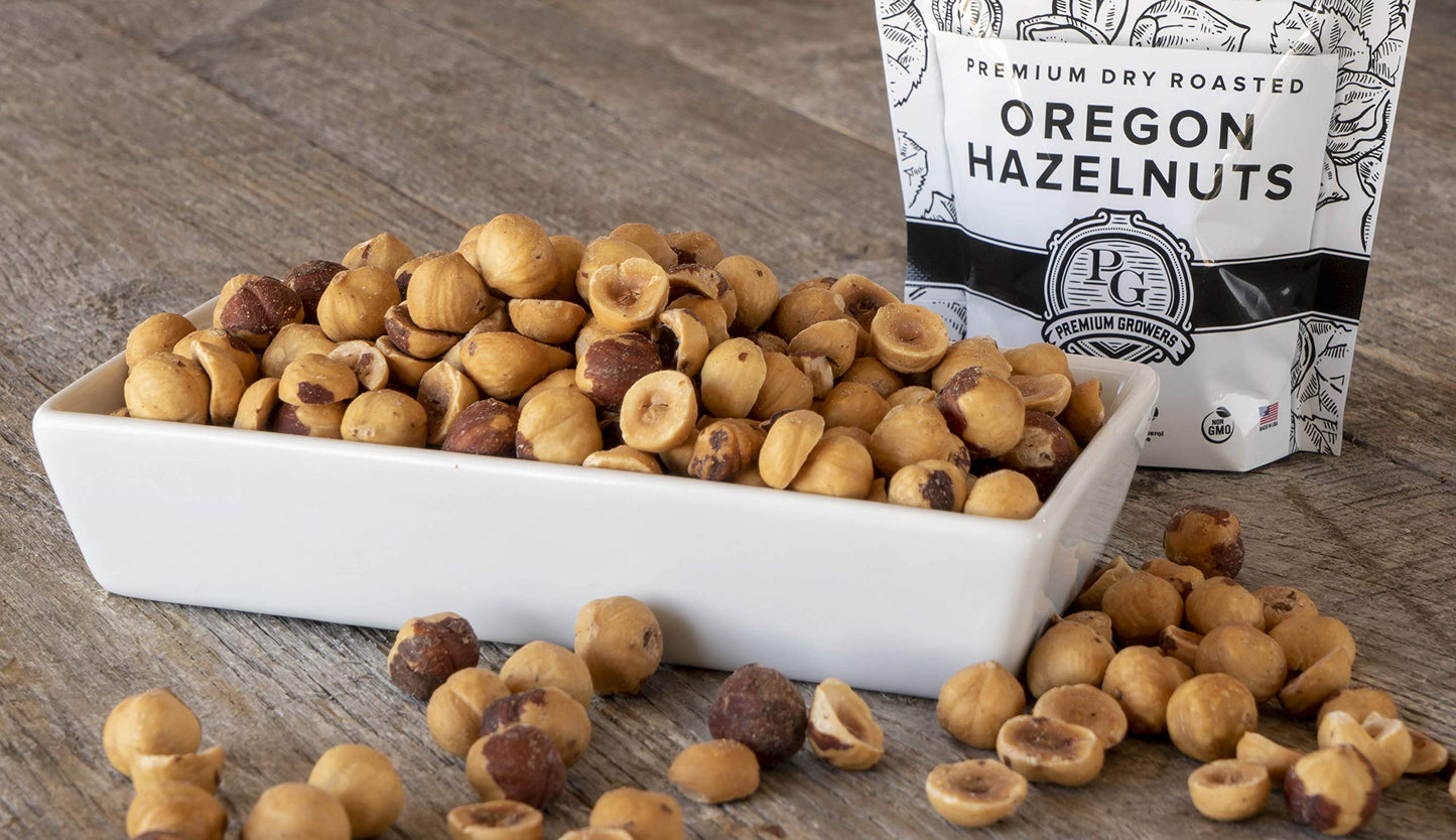 Oregon Farm To Table - Hazelnuts from enhanced Growers - Dry Roasted - Lightly Salted - Kosher Certified - 1 LB