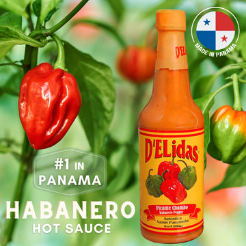 D'ELidas Habanero Hot Sauce, Natural Habanero Pepper Hot Sauce, Chombo Picante Sauce #1 in Panama, Non-GMO, Keto Friendly Food H