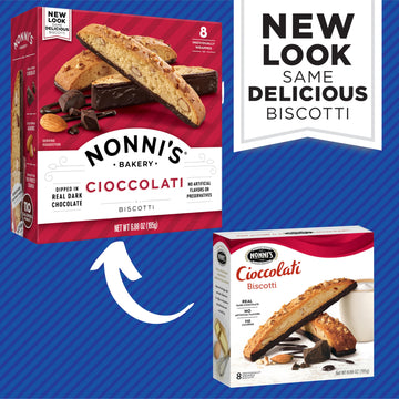 Nonni'S Cioccolati Almond Biscotti Italian Cookies - 6 Boxes Biscotti Individually Wrapped Cookies - Italian Biscotti Cookies W/