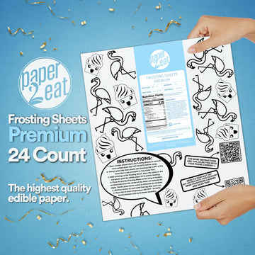 Paper2Eat Frosting Sheets Premium (Icing Sheets) 8.5 X 11 - 24 Count - White Edible Printer Paper