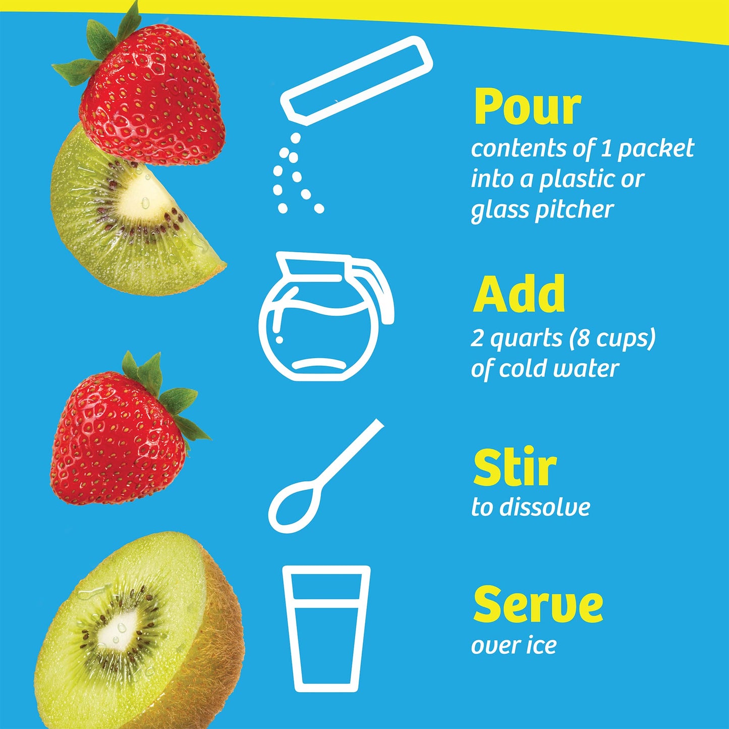 Wylers Light Pitcher Packs  Water Drink Mix Kiwi Strawberry 6 Pitcher Packets
