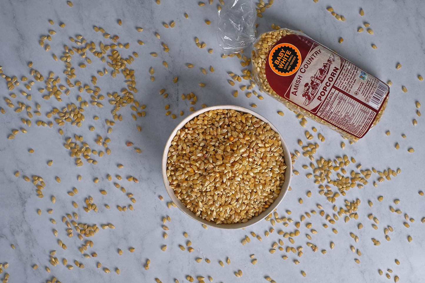 Amish Country Popcorn | 1 Lb Bag | Baby White Popcorn Kernels | Old Fashioned, Non-Gmo And Gluten Free (Baby White - 1 Lb Bag)