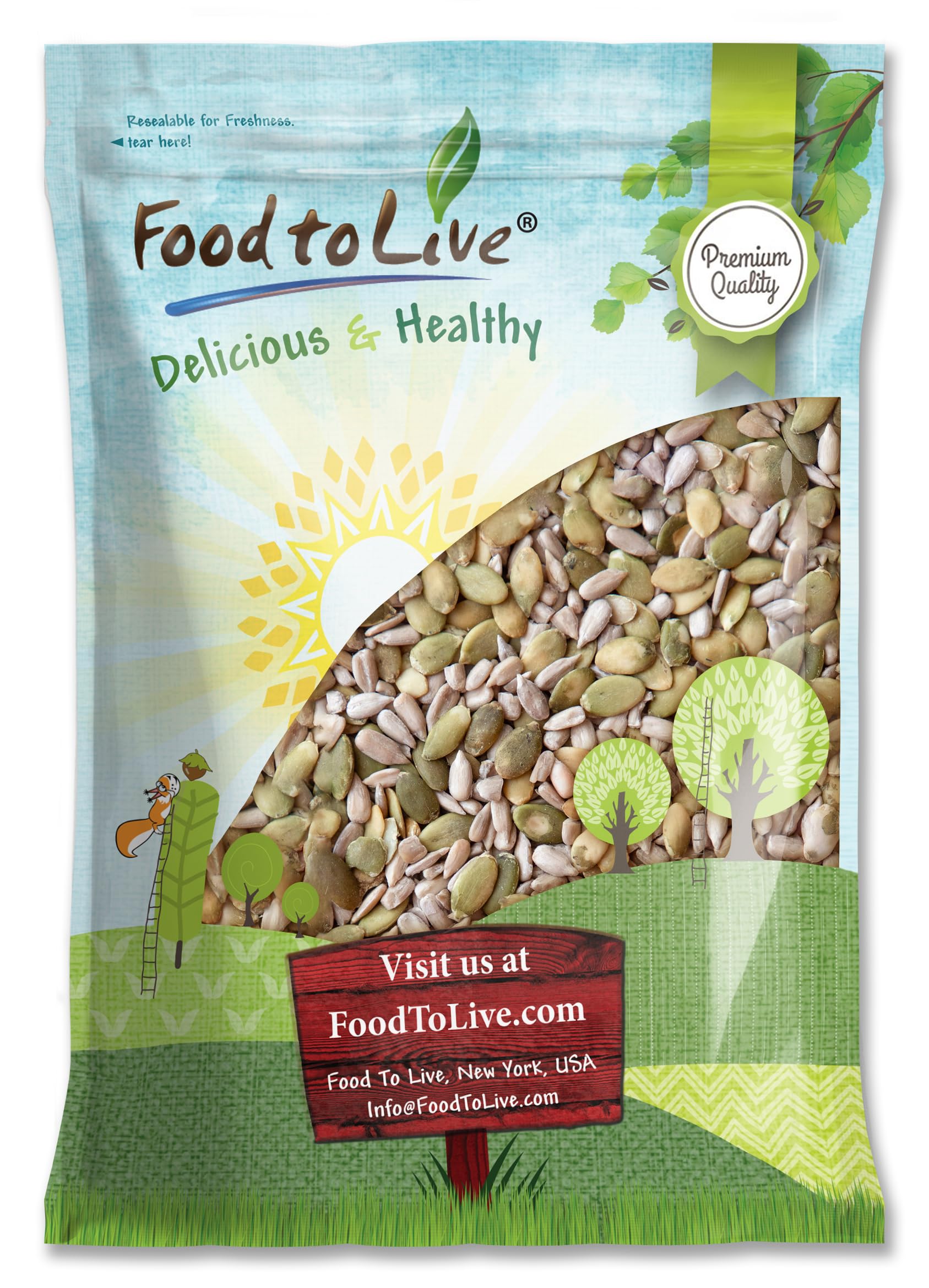 Food to Live Sunflower and Pumpkin Seed Mix, 16 Pounds - Natural Snack, Rich in Protein, Perfect for Snacking, Baking and Salads