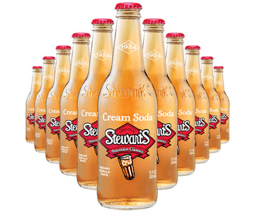 Stewarts Cream Soda - 12 fl oz Glass Bottles - Pack of 24