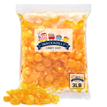 Butterscotch Candy Buttons - Value Size 3Lb Bag Of Individually Wrapped Hard Candy - Bulk Family Size