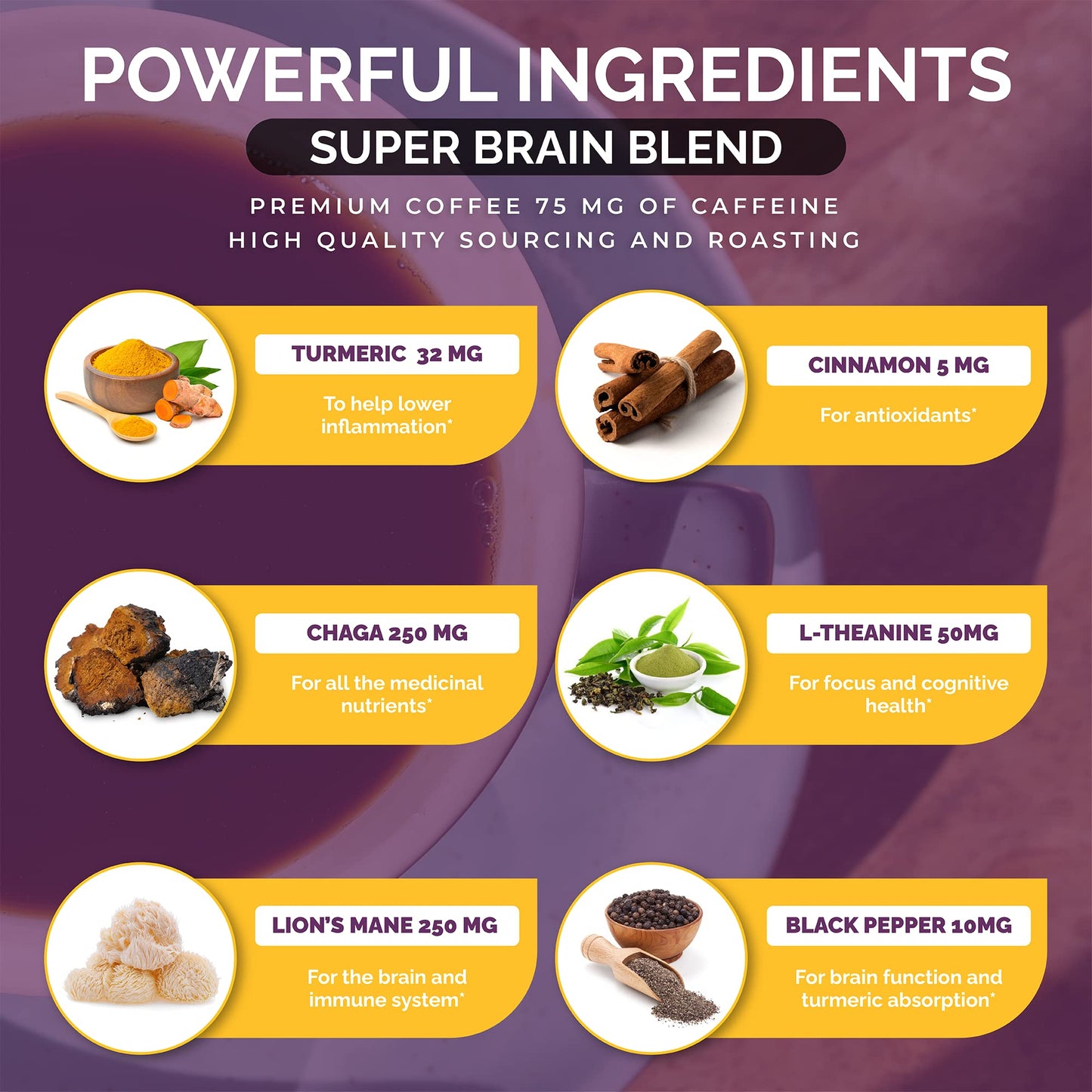 Grateful Earth Mushroom Coffee  Espresso Instant Coffee with Cinnamon  Turmeric  Lions Mane Mushrooms  L-Theanine  Chaga Super Brain Blend  Energy & Immune Support  Dairy & Gluten Free  2 Bags  40 Ct