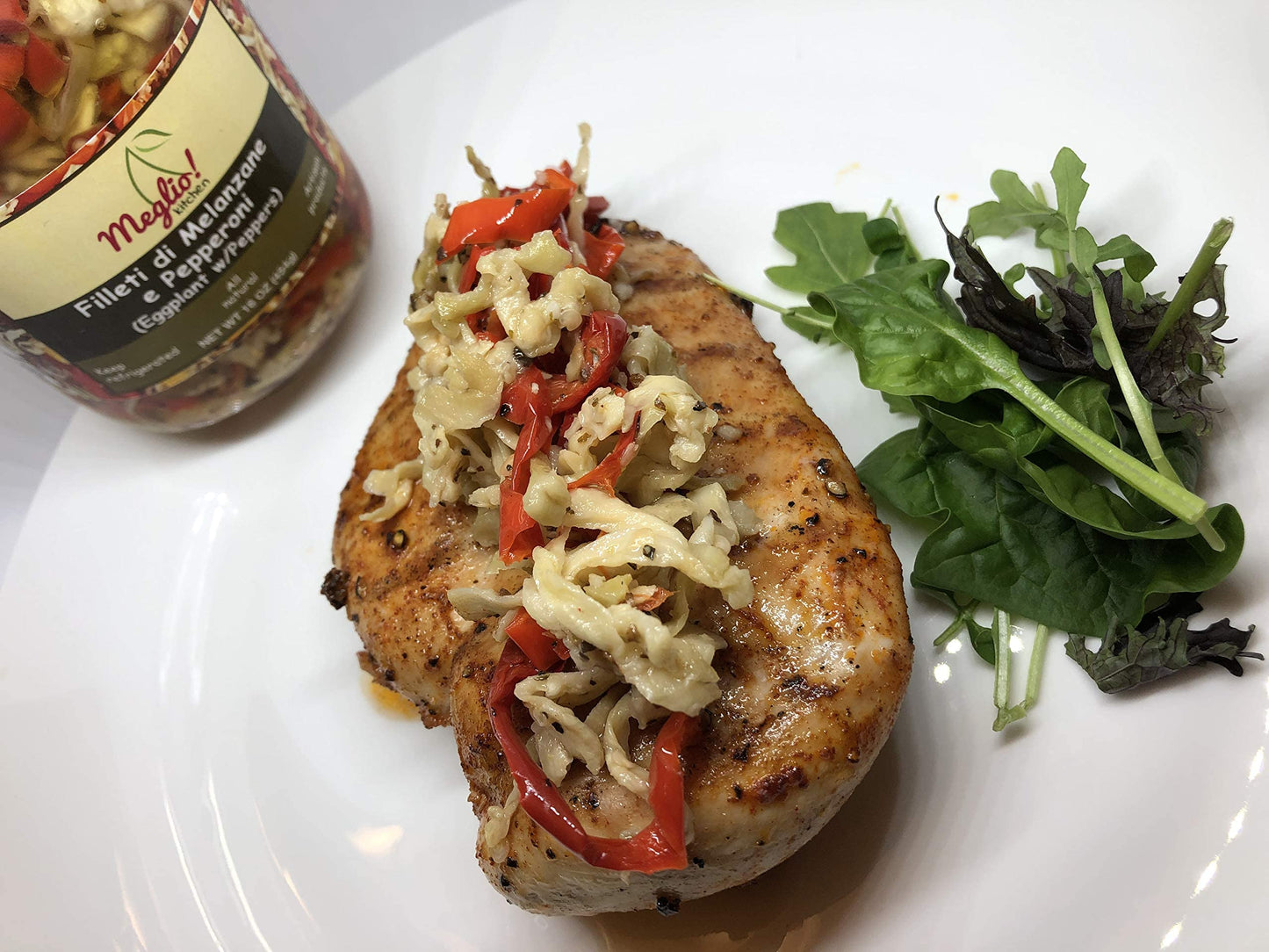 Melanzane E Peperoni (Eggplant W/Bell Peppers) 14 Oz (396 G) - Italian Appetizer, Antipastos, Vegetables, All Natural