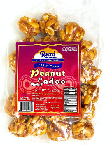 Rani Peanut Ladoo (Round Peanut Brittle Candy) 7Oz (200G) X Pack Of 4 ~ All Natural | Vegan | No Colors | Gluten Friendly | Indi