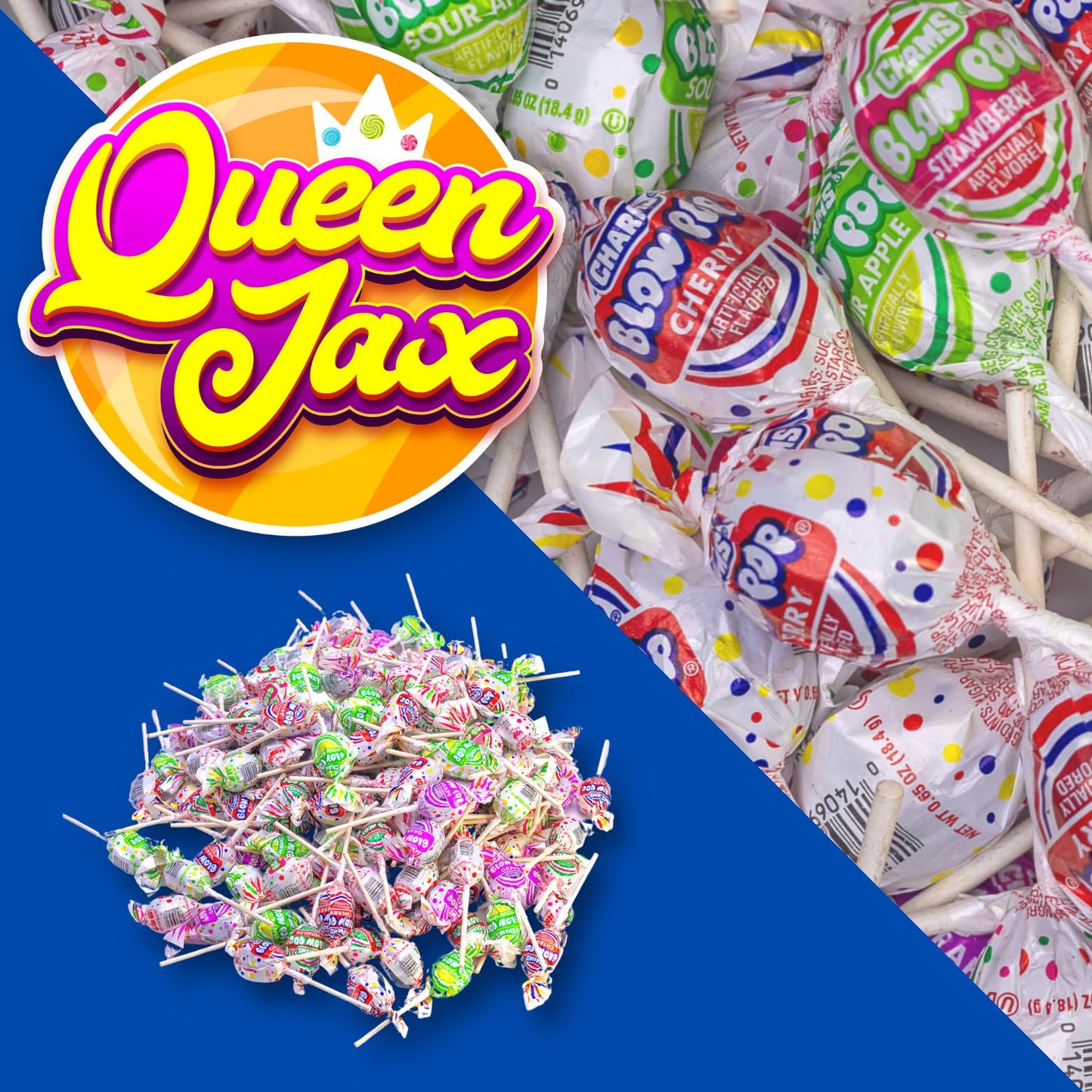Blow Pops - 4 LB Bag - QUEEN JAX - Bulk Candy - Lollipops - Candy Bulk - Candy Bag - Bulk Candy Individually Wrapped Candy - Pin