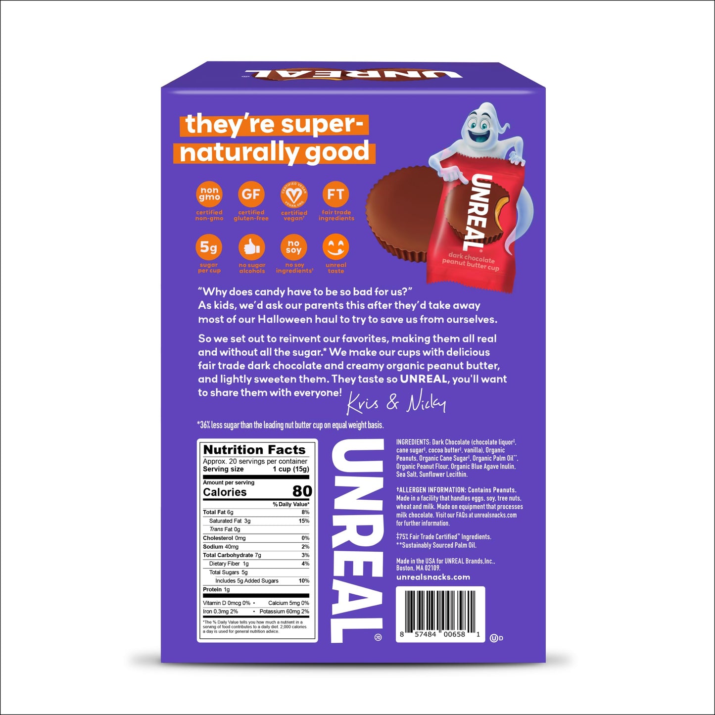 UNREAL Halloween Dark Chocolate Peanut Butter Cups, 10.6 OZ