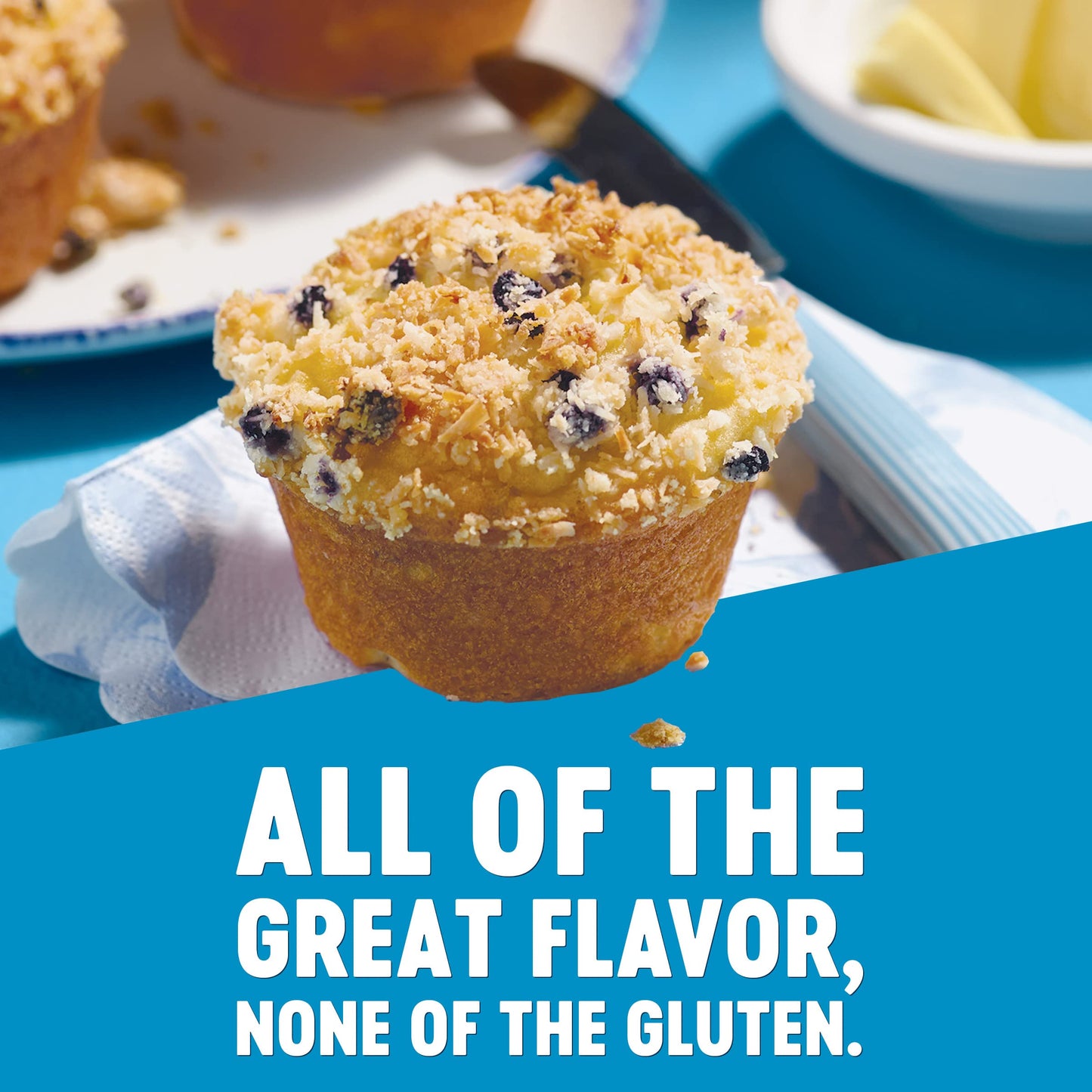 Krusteaz Gluten Free Blueberry Muffin Mix, Includes Can of Blueberries, 15.7 oz Box