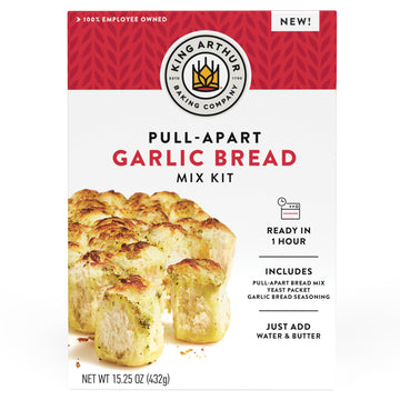 King Arthur Baking Company Pull-Apart Garlic Bread Mix Kit 15.25 oz., Baking Mix - Ready in 1 hour