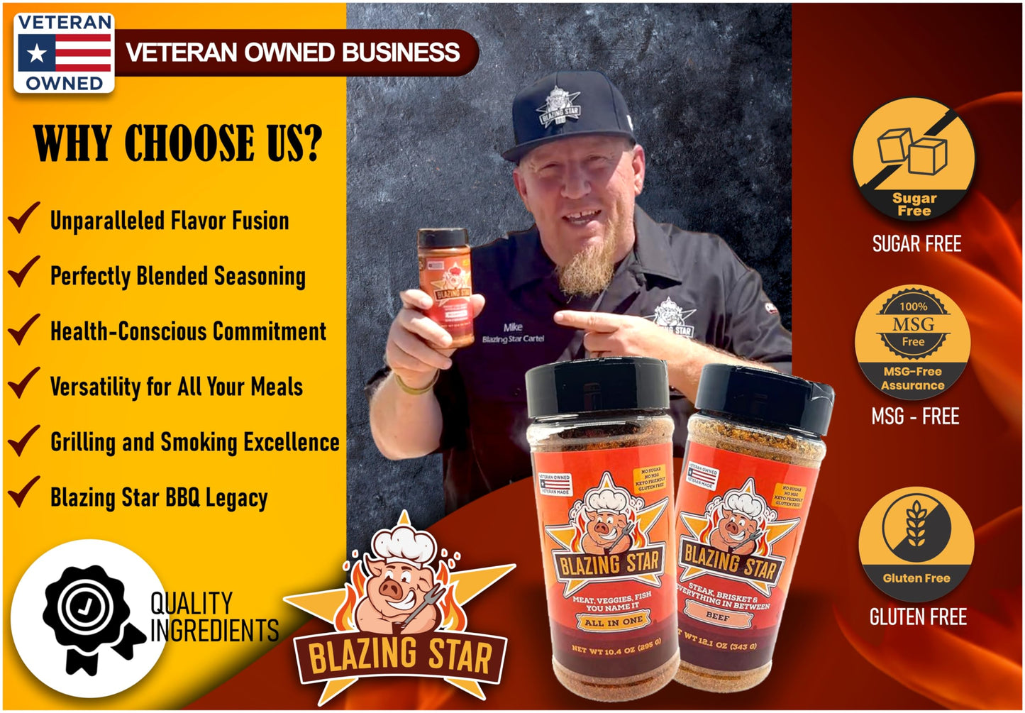 Blazing Star BBQ Sugar Free All-In-One Seasoning & Beef Rub, 16 Ounce (Pack of 2)