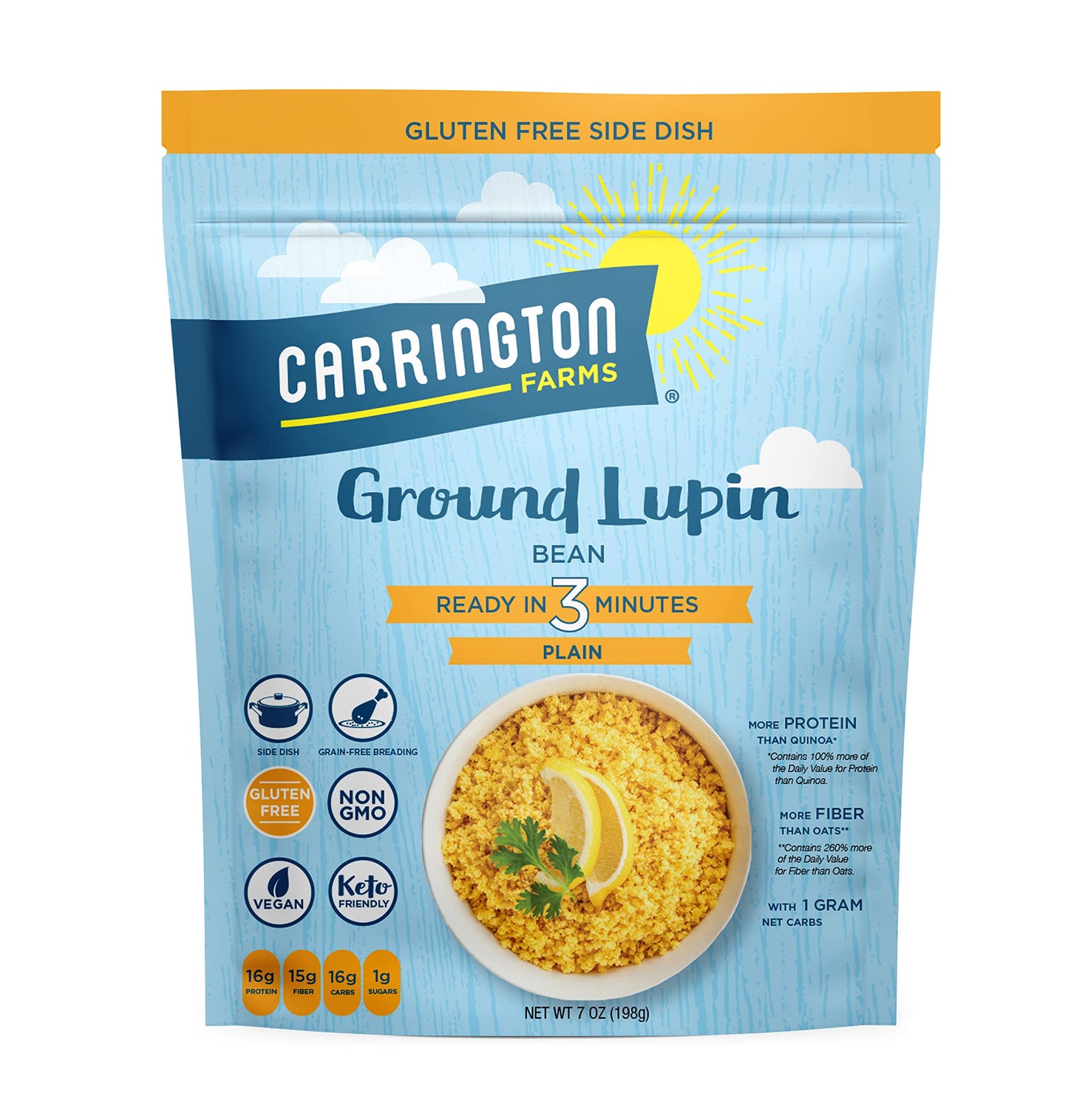 Carrington Farms, Ground Lupin Bean, Plain, 7oz.